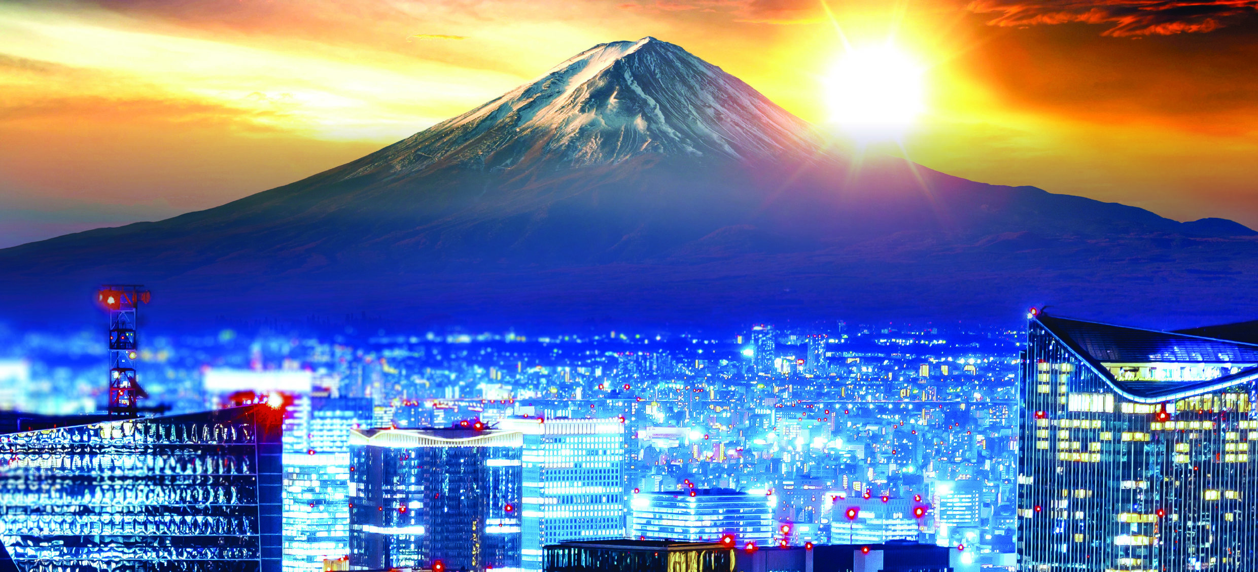 Tokyo city scape with Mt Fuji in the background